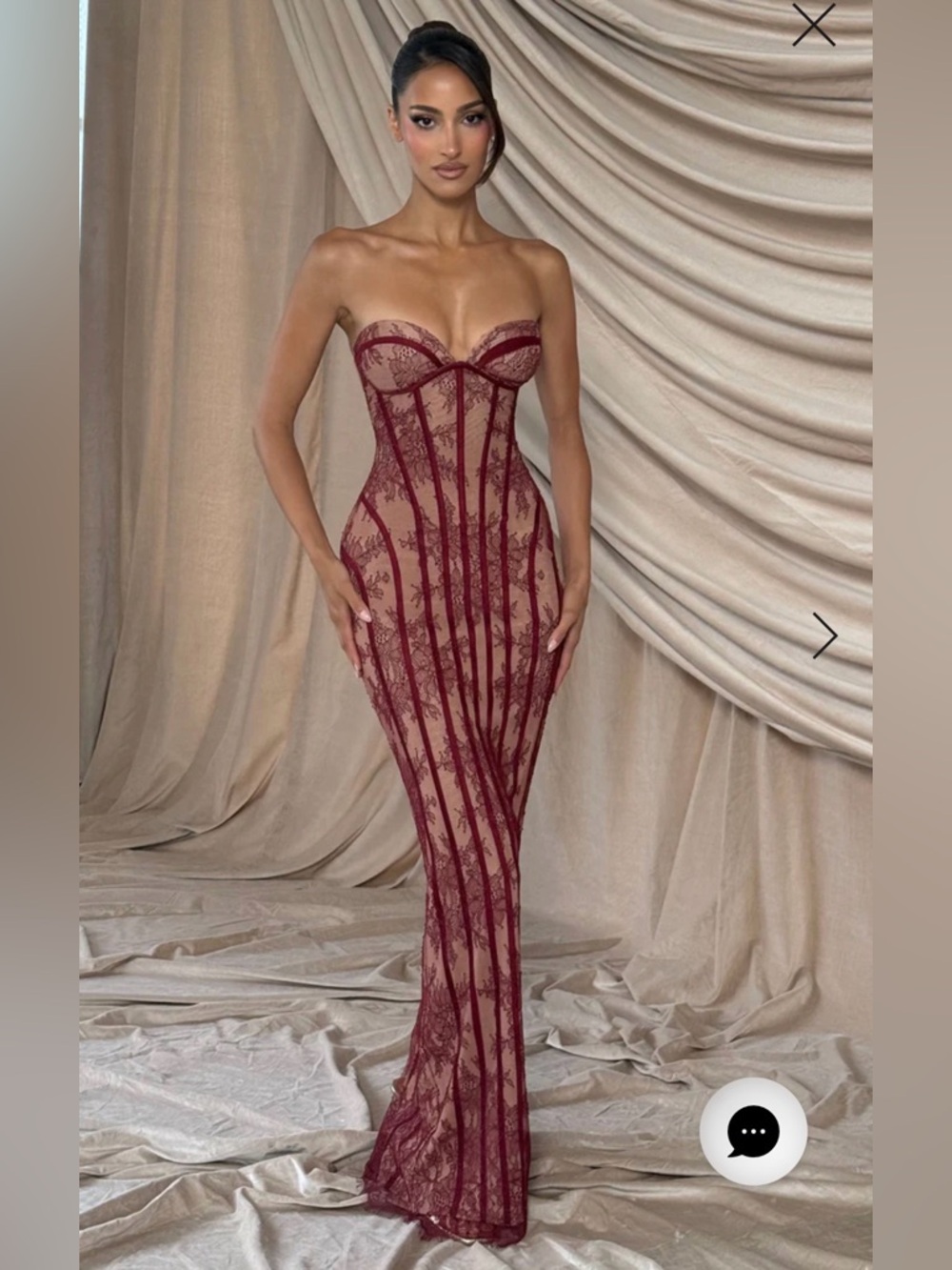 Babyboo SIAN MAXI DRESS - BURGUNDY Large NWT